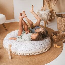 Kids Round Floor Cushion, Playroom Decor, Gift For Kids, Pillow Seating, Toddler Room Reading Nook Birthday - thumbnail 1
