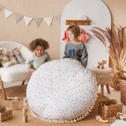 Kids Round Floor Cushion, Playroom Decor, Gift For Kids, Pillow Seating, Toddler Room Reading Nook Birthday - thumbnail 4