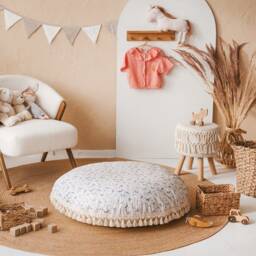 Kids Round Floor Cushion, Playroom Decor, Gift For Kids, Pillow Seating, Toddler Room Reading Nook Birthday - thumbnail 3