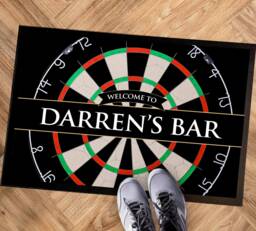 Personalised Darts Door Mat 60 X 40cm, Games Room Mat For Home Bar Pub, Man Cave - thumbnail 1