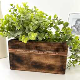 Indoor Wooden Pot Planter - Personalised Hand Painted Handcrafted Plant Flower Gift - thumbnail 2