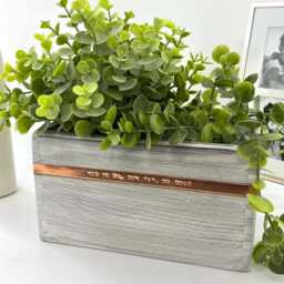 Indoor Wooden Pot Planter - Personalised Hand Painted Handcrafted Plant Flower Gift - thumbnail 3