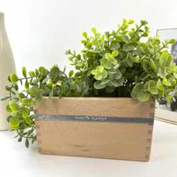 Indoor Wooden Pot Planter - Personalised Hand Painted Handcrafted Plant Flower Gift - thumbnail 4