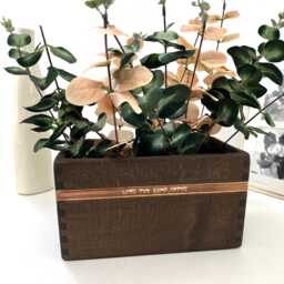 Indoor Wooden Pot Planter - Personalised Hand Painted Handcrafted Plant Flower Gift