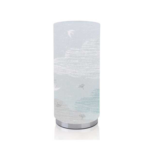 Handmade Clouds & Birds Lamp, Dashwood Studios Chrome Base Night Light, UK Made