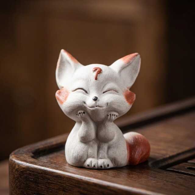 Cute Fox Tea Pet Zisha Companion Animal Ceremony Accessory Handmade Style Lover Gift Collectible - image 1