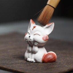 Cute Fox Tea Pet Zisha Companion Animal Ceremony Accessory Handmade Style Lover Gift Collectible - thumbnail 3
