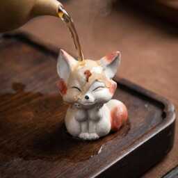 Cute Fox Tea Pet Zisha Companion Animal Ceremony Accessory Handmade Style Lover Gift Collectible - thumbnail 2