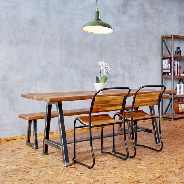Industrial Reclaimed Wood - A Frame Dining Table