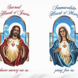Sacred Heart Of Jesus & Immaculate Mary Catholic Pillowcase, Prayers & Saints Loving Gifts For Men Women - thumbnail 2