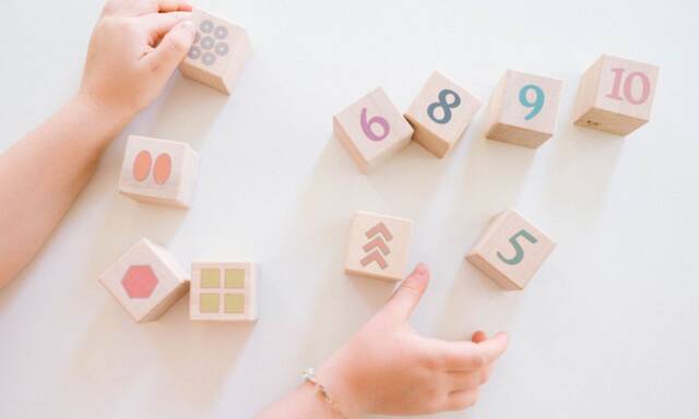 Numbers + Counting Shape Blocks - Organic & Natural Building Number Block Toys - image 1