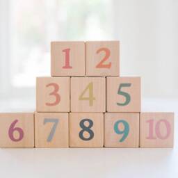 Numbers + Counting Shape Blocks - Organic & Natural Building Number Block Toys - thumbnail 3