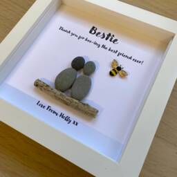 Friends Pebble Art, Friend Gift, Personalised Gifts, Bestie Personalised Bee Themed Gift For Her, Pebbles, Pebble Art, Bff - thumbnail 3