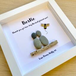 Friends Pebble Art, Friend Gift, Personalised Gifts, Bestie Personalised Bee Themed Gift For Her, Pebbles, Pebble Art, Bff - thumbnail 2