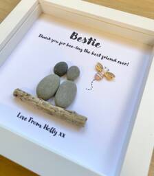 Friends Pebble Art, Friend Gift, Personalised Gifts, Bestie Personalised Bee Themed Gift For Her, Pebbles, Pebble Art, Bff - thumbnail 1