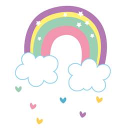 Rainbow & Hearts Window Stickers, Rainbow Decal, Room Decor, Unicorn Decal - thumbnail 2