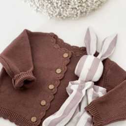 striped Bunny Baby Comforter - Personalised Muslin Lovey Unisex Newborn Gift - thumbnail 3