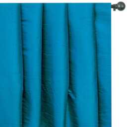 Turquoise Blue 100% Pure Silk Dupioni Curtain Panels - Rod Pocket, Grommet, Box Pleat, Three Pinch Tab Top & Plain Ring Top