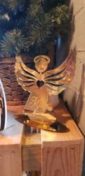 Remembrance Standee Angel With Name Wood Or Mirror Acrylic Christmas Decoration Lost Friend - thumbnail 4