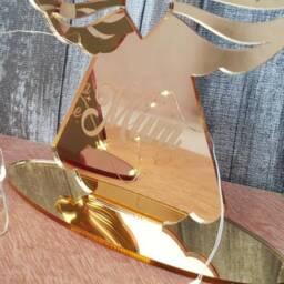 Remembrance Standee Angel With Name Wood Or Mirror Acrylic Christmas Decoration Lost Friend - thumbnail 3