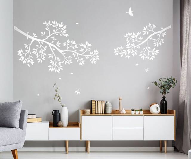 Wall Sticker Branches With Birds Wall Decal Mural Branch Vinyl Decor W402 - image 1