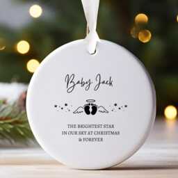 Personalised Baby Memorial Ornament - Remembrance Christmas Bauble Photo Loss Ornament - thumbnail 3