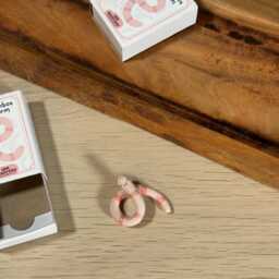 Handmade Ceramic Worm in Hand-Painted Matchbox - Miniature Art Toy Gift - thumbnail 2