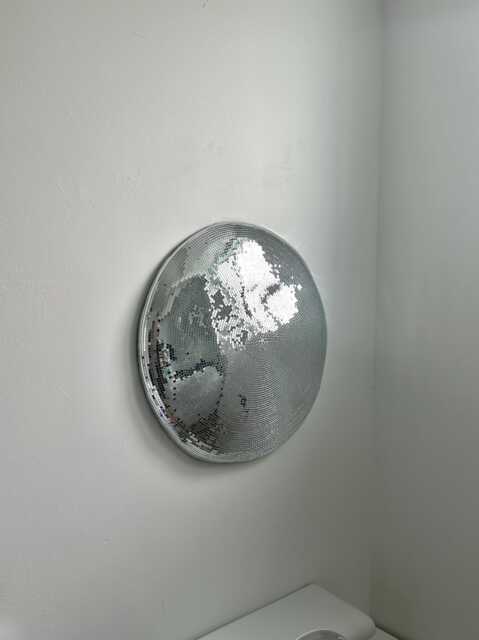Giant Wall Melted Disco Ball, Ball, Metallic Design, Irregular Mirror, Silver Home Decor - image 1