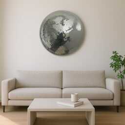 Giant Wall Melted Disco Ball, Ball, Metallic Design, Irregular Mirror, Silver Home Decor - thumbnail 2