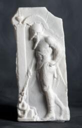 Marble Relief Of An Ancient Warrior Carved Greek Marble Artist Sculpture - thumbnail 1