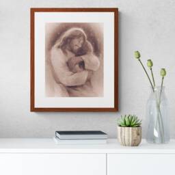 Art Print Jesus in Heaven, Sepia Print Of Heaven - thumbnail 3