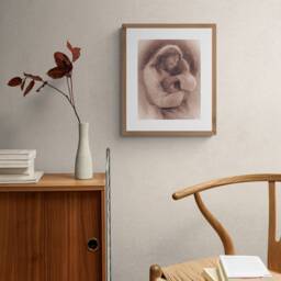 Art Print Jesus in Heaven, Sepia Print Of Heaven - thumbnail 2