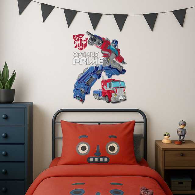 Transformers Wall Sticker - Bedroom Decal Kids Room Decor Art Optimus Prime Bumblebee Removable Decals - image 1
