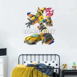 Transformers Wall Sticker - Bedroom Decal Kids Room Decor Art Optimus Prime Bumblebee Removable Decals - thumbnail 2