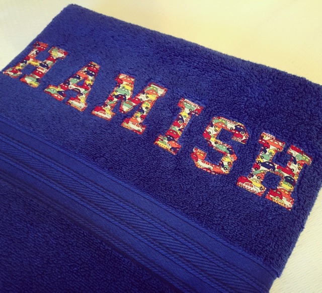Liberty Print Personalised Bath Towel Custom Made Baby Gift/Baby Shower, B'day/Wedding Gift, , 100% Eqyptian Cotton - image 1