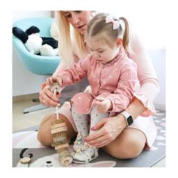 Wooden Montessori Lacing Toy Natural Tree Slices, Educational Toddler Toy - Ce Certified - thumbnail 3