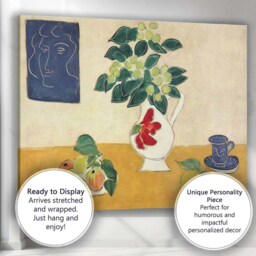 Modern Still Life With Grapes Vase & Fruit Canvas Wall Art Print Decor Picture Ready To Hang - thumbnail 3