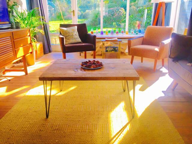 Scaffolding Coffee Table - Reclaimed With Steel Hairpin Legs - image 1