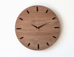 Walnut Veneer Wall Clock, Modern Scandinavian Design - 15.7 Inch