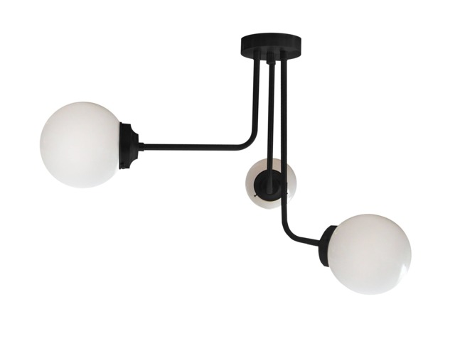 3 Arm Flush Mount - Asymmetrical Globe Shade Ceiling Light Bathroom Bedroom Kitchen Dining Living Room Ul Listed - image 1