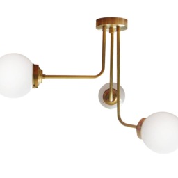 3 Arm Flush Mount - Asymmetrical Globe Shade Ceiling Light Bathroom Bedroom Kitchen Dining Living Room Ul Listed - thumbnail 2