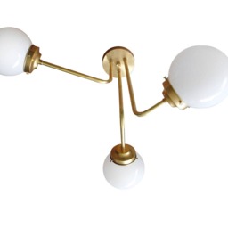 3 Arm Flush Mount - Asymmetrical Globe Shade Ceiling Light Bathroom Bedroom Kitchen Dining Living Room Ul Listed - thumbnail 3