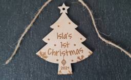 Personalised First Christmas Decoration - Babys My First Christmas, New Baby 1st Christmas Bauble - thumbnail 1