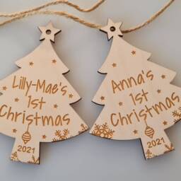 Personalised First Christmas Decoration - Babys My First Christmas, New Baby 1st Christmas Bauble - thumbnail 2