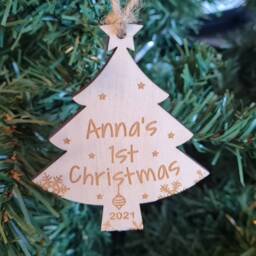 Personalised First Christmas Decoration - Babys My First Christmas, New Baby 1st Christmas Bauble - thumbnail 3