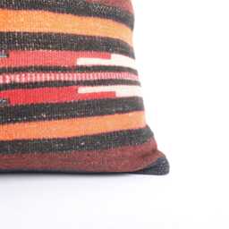 Handwoven Turkish Kilim Pillow Bohemian Lumbar Throw Pillow - 16x24 Inch - thumbnail 2