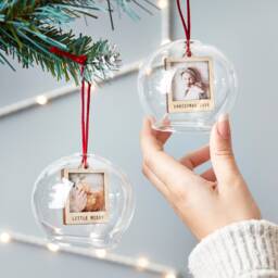 Personalised Mini Photo Glass Bauble - thumbnail 1