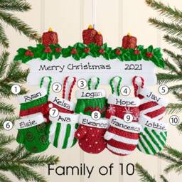 Personalised Family Christmas Xmas Tree Decoration Ornament - Mittens - thumbnail 4