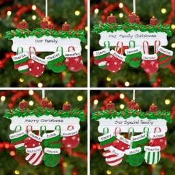 Personalised Family Christmas Xmas Tree Decoration Ornament - Mittens