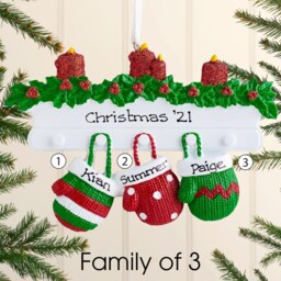 Personalised Family Christmas Xmas Tree Decoration Ornament - Mittens - thumbnail 3